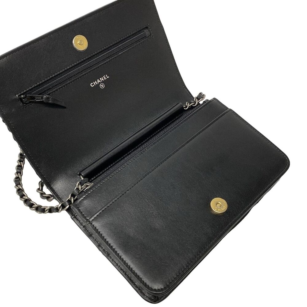 Chanel Matelasse Other Style Wallet Black White Brown Tweeds Leather - Picture 3 of 13